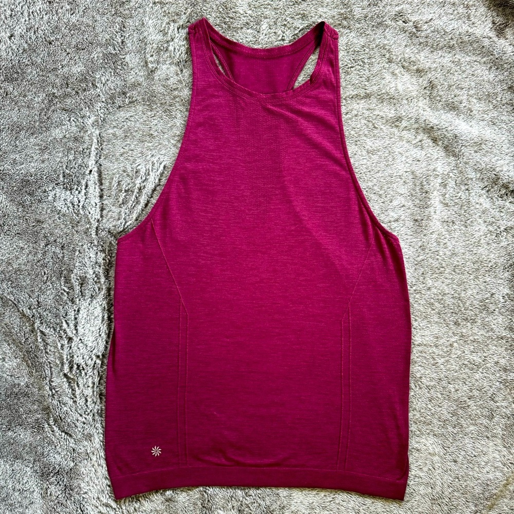 Athleta Seamless Essence Tank Sz S Red/Maroon
